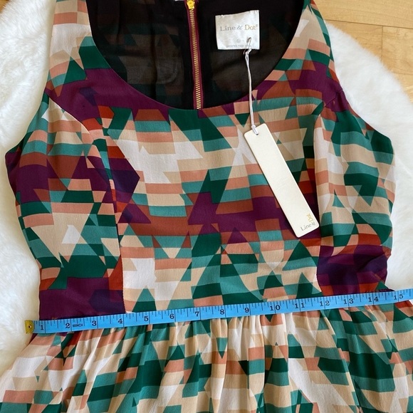 SOLD - Revolve | Line & Dot Geometric Print Silk Dress - Picture 9 of 13
